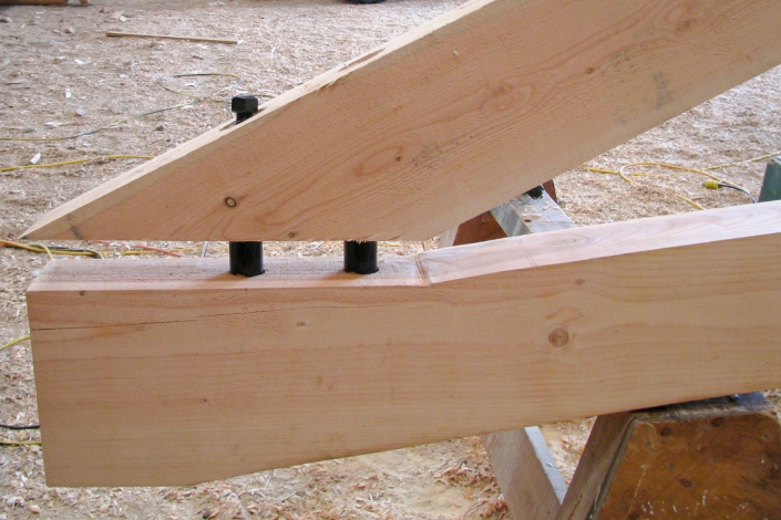 connectors on a timber truss